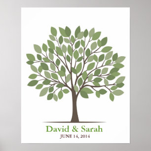 Poster da árvore da assinatura do casamento -