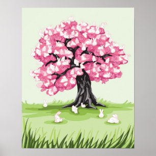 Poster da árvore da flor do coelho