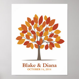 Poster da Árvore de Assinatura de Casamento - Fall