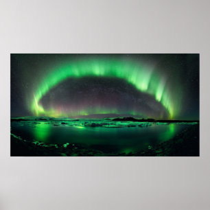 poster da atmosfera da aurora boreal dos borealis