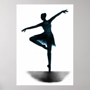 Poster da bailarina da "benevolência" - azul