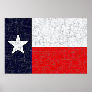 Poster da BANDEIRA do ESTADO de TEXAS