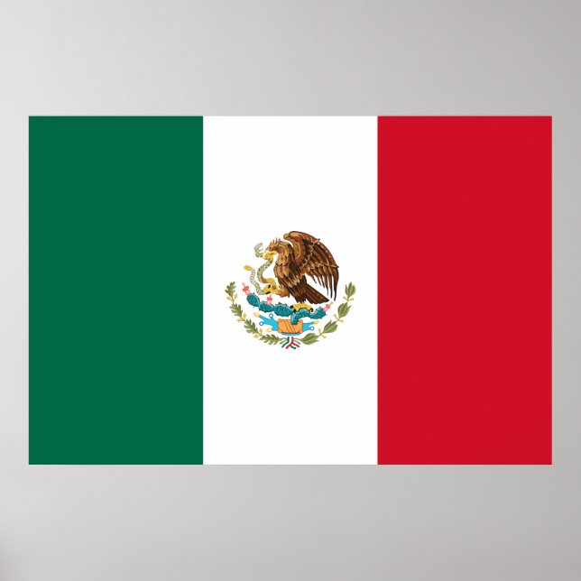 Poster da Bandeira Nacional Mexicana (México) (Frente)