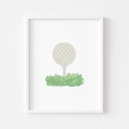 Poster da bola de golfe de aquarela