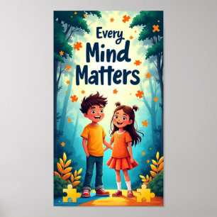 Poster da bondade de consciência do autismo