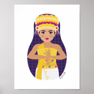 Poster da Boneca Balinesa Matryoshka