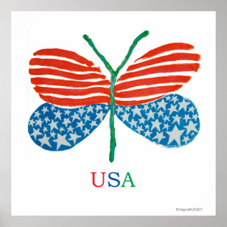 Poster da borboleta de bandeira