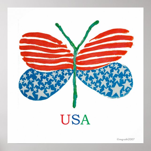 Poster da borboleta de bandeira (Frente)