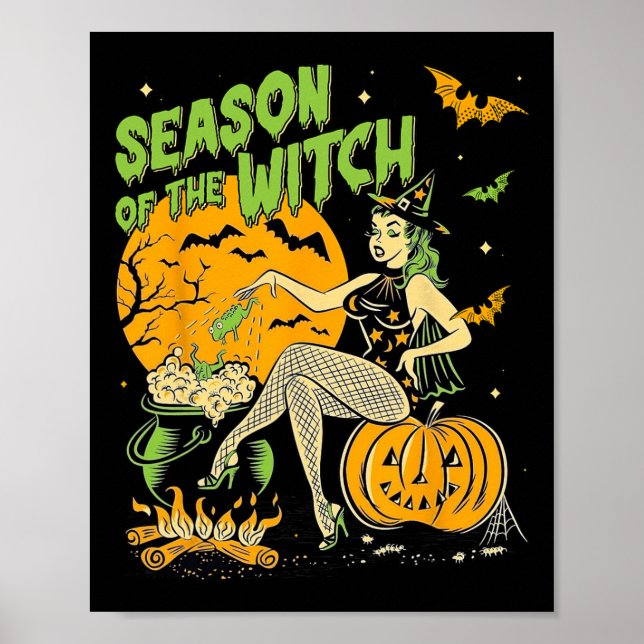 Poster Da Bruxa Halloween Samhain (Frente)