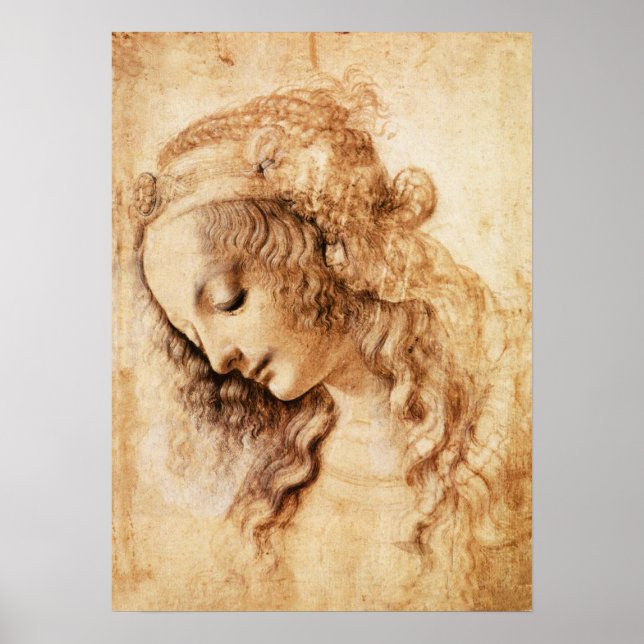 Poster da Cabeça da Mulher Da Vinci (Frente)