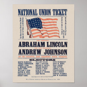 poster da campanha do Partido da União de 1864 -
