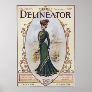 Poster da capa de revista da forma do vintage