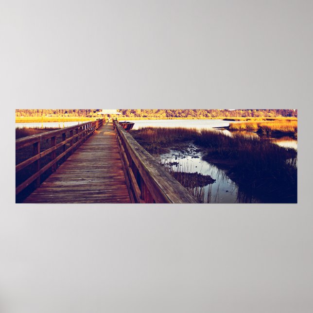 Poster da Carolina do Sul Sunset 36x12 (Frente)