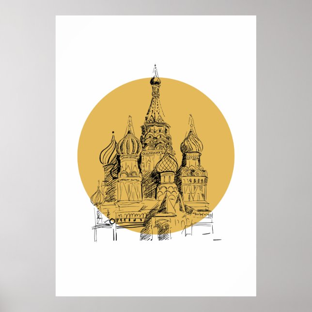 Poster da Catedral de Moscou (Frente)