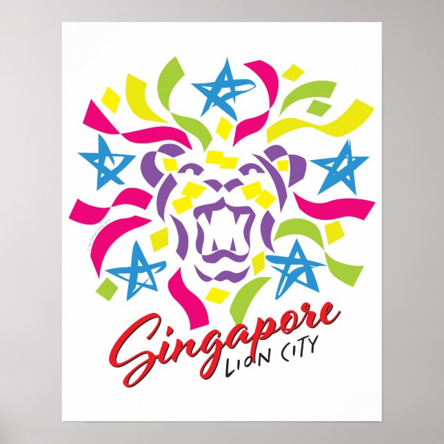 Poster da Celebração da Cidade do Leão de Singapur (Frente)
