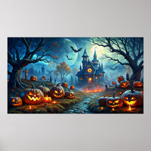 Poster da cena de arte do Halloween