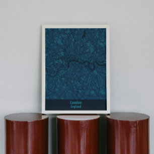 Poster da cidade de Londres minimalista negra e az