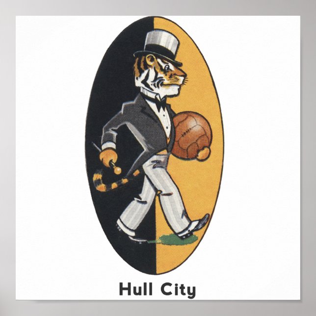 Poster da Cidade do Hull da Equipe de Futebol Ingl (Frente)