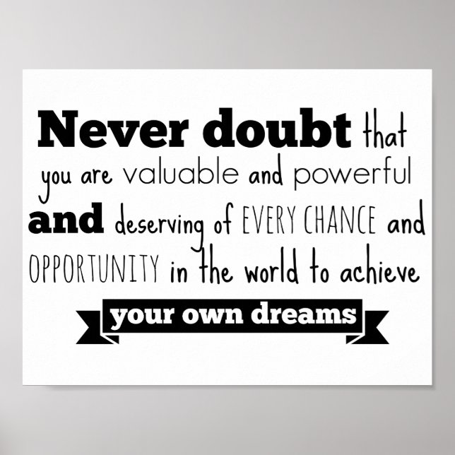 Poster da citação de voz de Hillary Clinton Inspir (Frente)