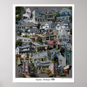 Poster da colagem, Algonac Michigan