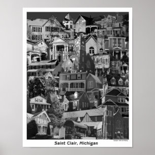 Poster da colagem, santo Clair Michigan