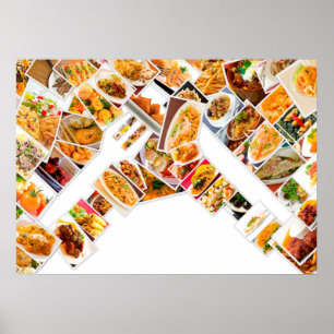 Poster da comida da colagem