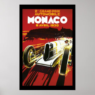 Poster da competição automóvel do carro de Mona