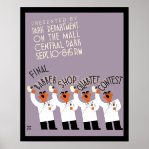 Poster da competição do quarteto da barbearia