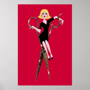 Poster Da "cor de /Wth Bckgr da diva tesoura"