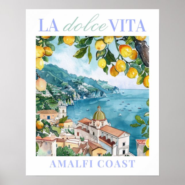 Poster da costa de Dolce Vita Amalfi (Frente)
