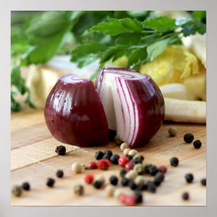 Poster da cozinha da cebola