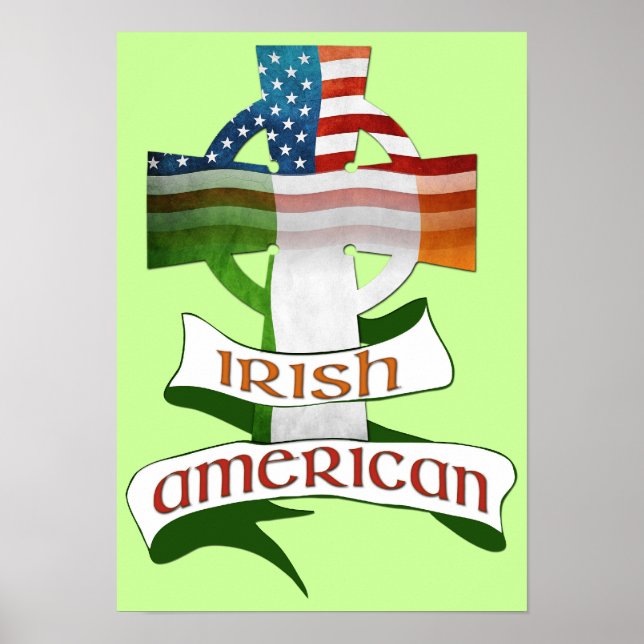 Poster da Cruz Celta Irlandesa Americana (Frente)