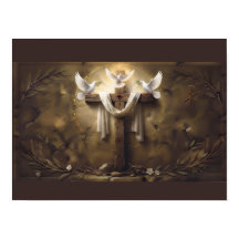 Poster da Cruz Cristã com Pombas | Cruz de Jesus
