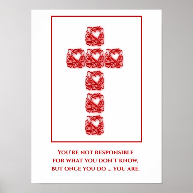 Poster da Cruz de Corações Inspiracional (Frente)