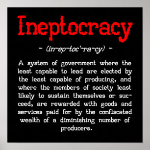 Poster da definição de Ineptocracy (16" pequeno