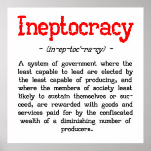Poster da definição de Ineptocracy (24" x24")