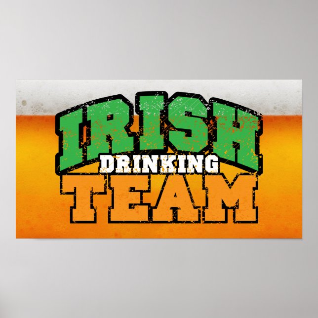 Poster da equipe de Bebendo irlandesa $ 18,95 (Frente)