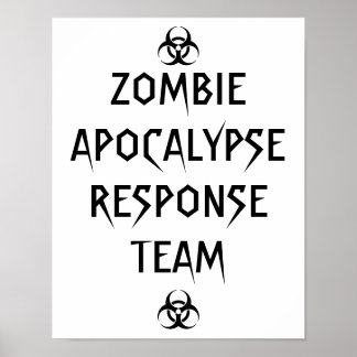 poster da equipe de resposta do apocalipse zombie