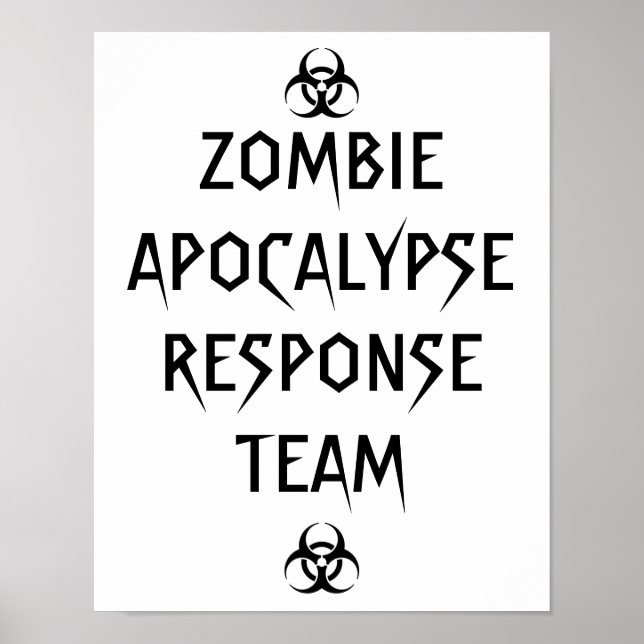 poster da equipe de resposta do apocalipse zombie (Frente)