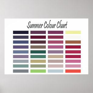 Poster da escala de cores do verão
