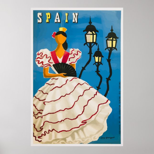 Poster da Espanha da Viagens vintage Sevilha (Frente)