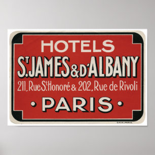Poster da etiqueta das viagens vintage de Paris