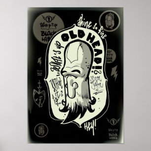 Poster da etiqueta do preto de John do ícone