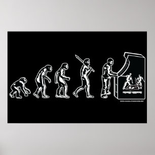 Poster da evolução do Gamer - arcada do jogo do