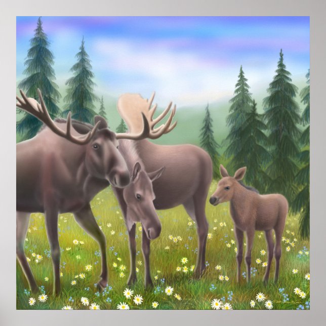 Poster da família do norte Moose (Frente)
