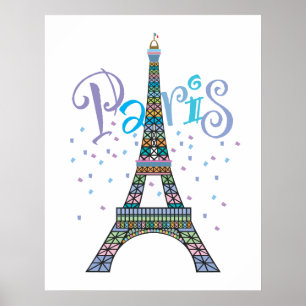 Poster da fantasia da torre Eiffel