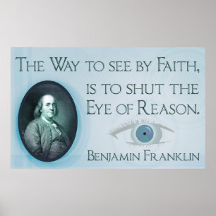 Poster da fé e da razão de Benjamin Franklin  