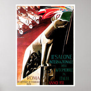 Poster da feira automóvel de Roma Italia de 1929