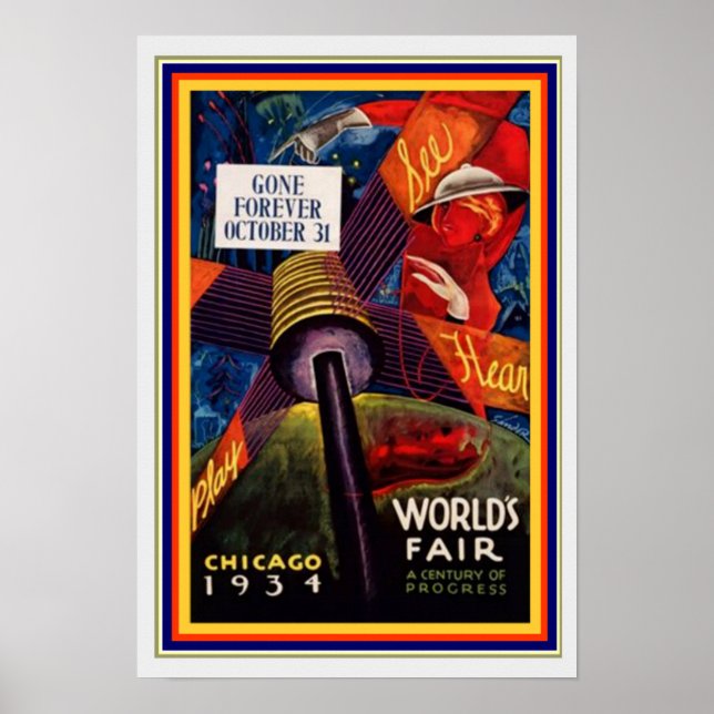 poster da Feira Mundial de Chicago de 1931, 13 x 1 (Frente)