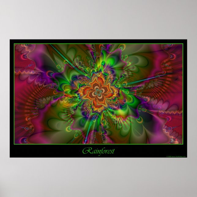 Poster da floresta tropical - fronteira verde (Frente)